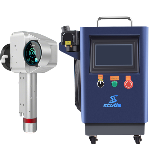 500W JPT Pulsed Laser Cleaning Machine For Remove Rust Oil Paint Metal Wood Wall Graffiti Car Model Cleaning