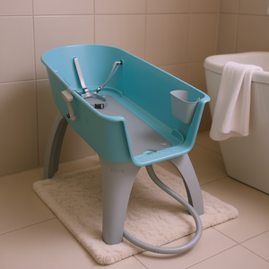 Centro de Baño Elevado para Perros, Color Verde Azulado, de Plástico, Estilo Moderno, para Limpieza de Mascotas - Product Image 2