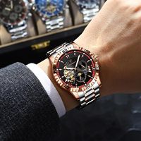 Montre automatique mécanique Poedagar 1415, tourbillon personnalisé, montre de luxe pour homme en acier inoxydable