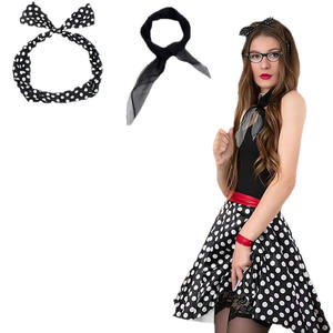 مجموعة إكسسوارات حفلات على الطراز الأوروبي والأمريكي من خمسينيات القرن العشرين تشمل نظارات عين القطة وعصابة رأس منقطة وأقراط - Product Image 5