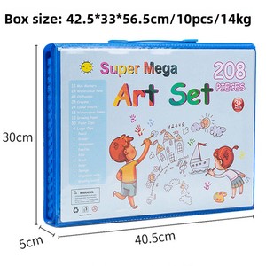 Set di Cancelleria Grande Formato <span class=keywords><strong>208</strong></span> Pezzi, Pennelli, Lavagna, Penne ad Acquerello, Pastelli, Matite Colorate - Regalo Speciale per Bambini, Vendita all'Ingrosso - Product Image 3