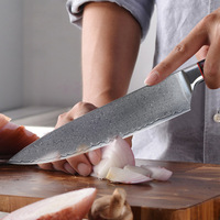 Usine 11 pièces de luxe Damas couteau de cuisine ensemble couteau de chef tranchant de Style japonais boeuf et poisson tranchage couteau à fruits