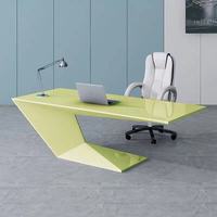 Table de direction blanche pour bureau, mobilier de bureau à domicile, table et chaise de direction, table d'ordinateur incurvée pour PDG