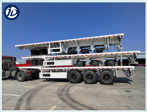 Nouveau produit 3 unités 40 pieds, remorque à plat, châssis, 30 pieds 40 pieds 20 pieds, transport de conteneurs d'exportation avec 12 verrous hélicoïdaux en vente - Product Image 2