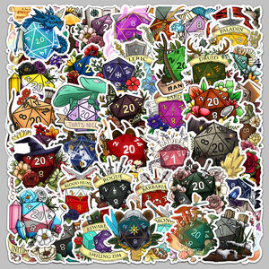 50 pièces d'autocollants de dés personnalisés créatifs et cool, dessin animé, pour motos et vitres de voiture - Product Image 5