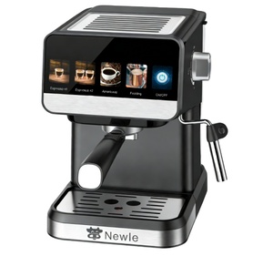 <span class=keywords><strong>Machine</strong></span> à <span class=keywords><strong>café</strong></span> <span class=keywords><strong>automatique</strong></span> Newle en acier inoxydable, 20 bars de pression, écran tactile LED, réservoir d'eau de 1,5 L, température de précision NTC - Product Image 1