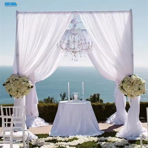 6フィート-14フィート高品質イベント結婚式の背景パイプとドレープポータブル調節可能なアルミニウムポール結婚式の背景フレーム用 - Product Image 5