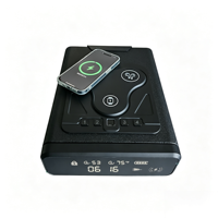 Coffre-fort pour armes à feu et objets de valeur, avec support de charge pour téléphone, écouteurs, montre, affichage LED, design exclusif, idéal pour table de chevet