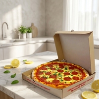 SP3195 Grüne Belüftete Stapelbare Thermische Isolierbox mit Individuellem Logo Flache Kraftkartonage für Kleine Pizzeria Pizzakartons