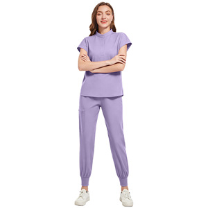 Women Hospital Uniform Set Knitted Moisture Wicking Split Design For Medical Beauty Salon Use - Product Image 3