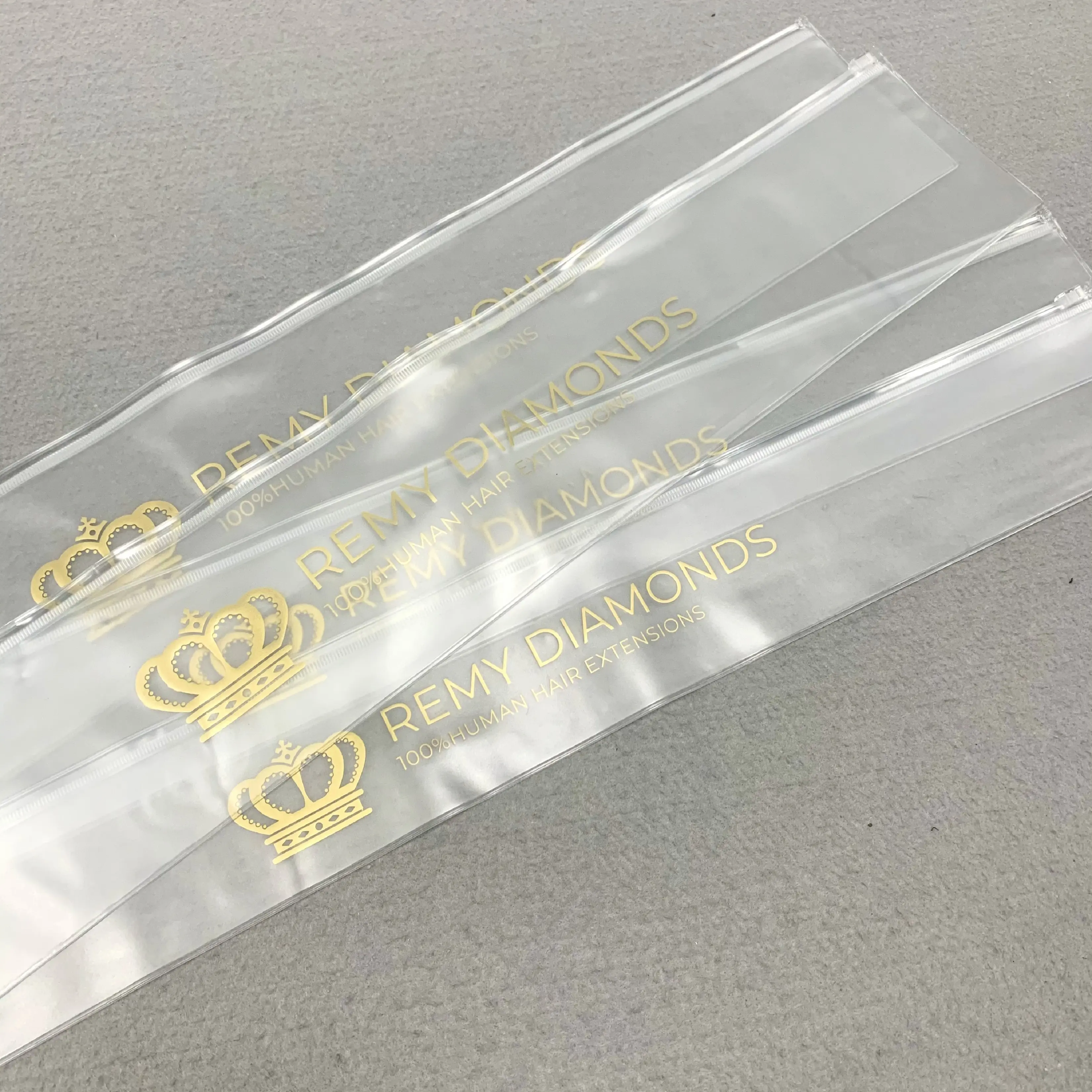 पीवीसी पाले सेओढ़ लिया प्लास्टिक जिपर बैग बंडलों wigs भंडारण कस्टम लंबे आकार मैट ziplock पाउच के लिए बाल विस्तार पैकेजिंग