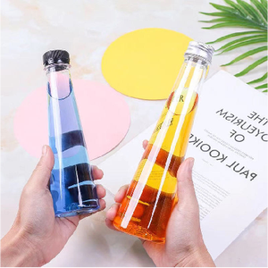 Bouteille de jus en PET transparente en forme de cône avec bouchon à vis et impression sérigraphique pour l'emballage de lait, smoothies, thé et boissons énergisantes – Vente en gros - Product Image 3
