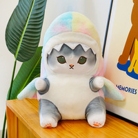 Jouets en peluche amusants et créatifs en forme de requin et de chat, anti-stress, bleus, pour cadeaux, vente en gros