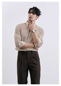 T-Shirt sottile in <span class=keywords><strong>raso</strong></span> a righe prezzo competitivo per <span class=keywords><strong>uomo</strong></span> taglie forti abbigliamento <span class=keywords><strong>uomo</strong></span> manica lunga Casual elegante autunno <span class=keywords><strong>camicia</strong></span> <span class=keywords><strong>nera</strong></span> - Product Image 6