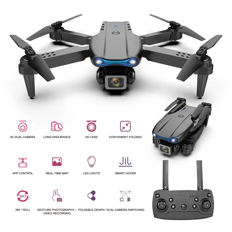 New Quadcopter Foldable Mini Drone With Dual Camera 4K Hd Fpv Drones Flow Positioning Flight