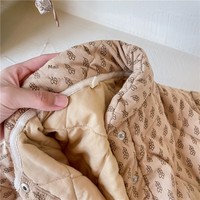 Veste matelassée en coton éponge à col roulé, style coréen, couleur unie, à boutonnage simple, motif dessin animé, pour filles, collection automne-hiver 2026