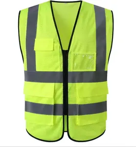 Áo vest an toàn màu đỏ xanh da cam màu vàng an toàn phản quang an toàn an ninh vest cao cấp 20471 ISO