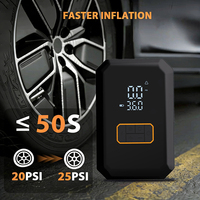 Compresseur d'air portable 14,8 V pour voiture, démarreur de secours 150 PSI, gonfleur de pneus numérique électrique intelligent sans fil pour vélo et ballon de basket
