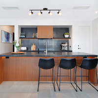Entrepôt aux États-Unis Gu10 Flexible 4 têtes Led Spot éclairage noir fer dépoli abat-jour en verre plafonnier pour intérieur