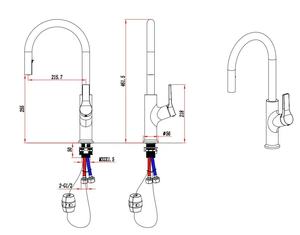 <span class=keywords><strong>Robinet</strong></span> de <span class=keywords><strong>cuisine</strong></span> OKIE Classic à poignée unique avec <span class=keywords><strong>douchette</strong></span> extractible, design rotatif à 360°, thermostat à bille de gravité - Product Image 6