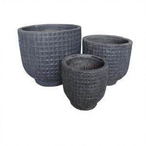 Macetas Redondas de Cerámica Esmaltada Atlantis, Diseño de Diamantes, Modernas, para Interiores/Exteriores, Hogar y Jardín, Macetas de Barro, Más Vendidas - Product Image 1