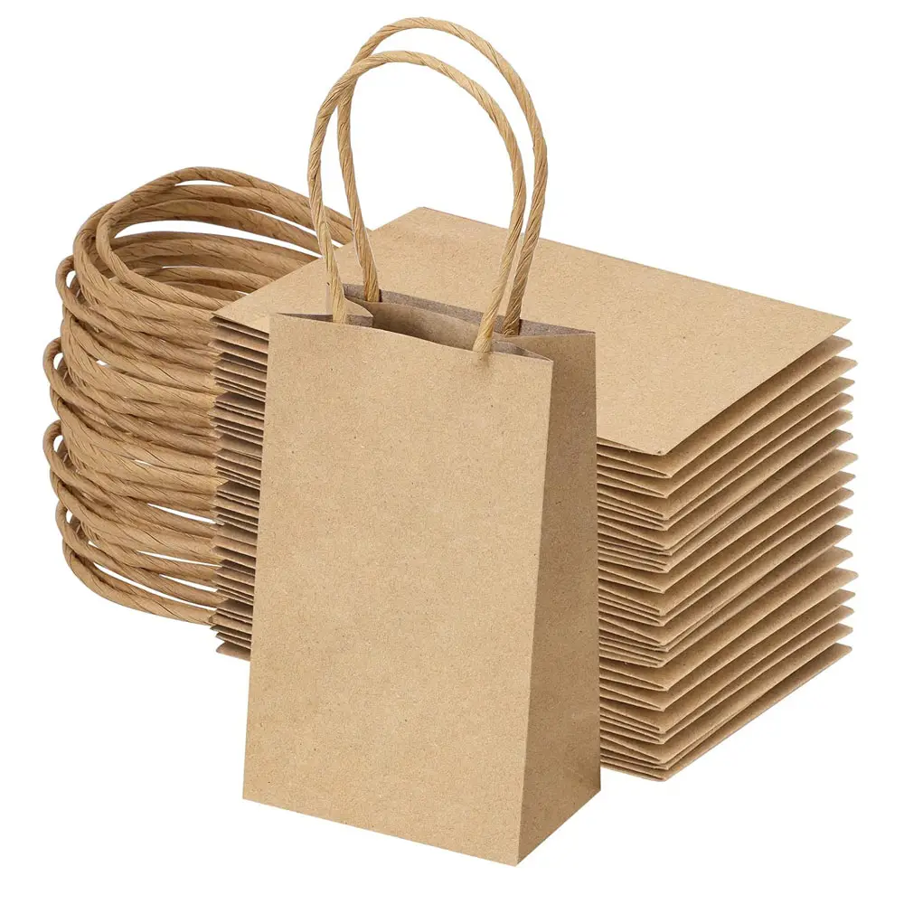 Custom Mini Kraft Paper Shopping Bag With Your Own Logo