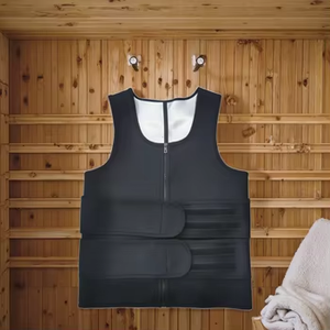 Sauna Suit Waist Trainer pour Hommes Sweat Workout Vest Avec Double <span class=keywords><strong>Ceinture</strong></span> Tondeuse Réglable - Product Image 2
