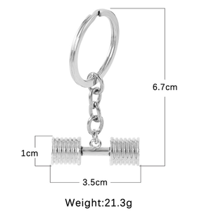 Accessoires de mode homme fort haltère métal porte-clés Mini haltère disque haltère porte-clés Fitness sangle porte-clés charme de gymnastique - Product Image 6