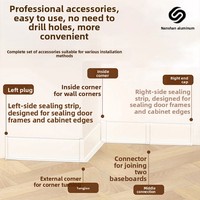Nouvelle Plinthe en Alliage d'Aluminium Épaissie Effet Crème, Sans Perçage, Auto-adhésive, Étanche, Finition Mate pour Appartement