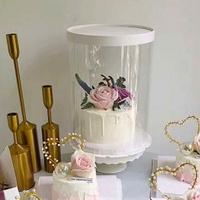 Boîtes à gâteaux transparentes cylindriques blanches personnalisées pour anniversaire et mariage, design simple et élégant