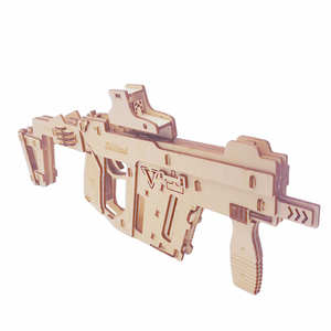 Juguetes Novedosos 2025 3D <span class=keywords><strong>Puzzle</strong></span> kit <span class=keywords><strong>Bug</strong></span> una pistola a mosca di sale in legno assemblare completamente Auto banda di gomma mitragliatrice - Product Image 2