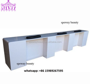 Venta al por mayor de salón de uñas blanco brillo triple manicura de mesa de bar - Product Image 2