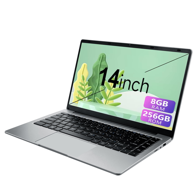 Wholesale Cheap 14 Inch Slim Laptop Intel Celeron N4500 8GB RAM 256GB SSD English Keyboard Work Laptop Computer with US Plug