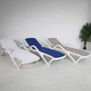 مانعة للتعديل البلاستيك الشاطئ Sunlounger في الهواء الطلق سرير شمسي المتسكع مع مسند ذراع - Product Image 2