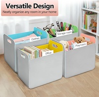 Lot de 6 paniers de rangement en tissu coloré, pliables, rectangulaires, en feutre, avec poignée, pour la maison, le dortoir, le bureau, l'armoire, l'étagère