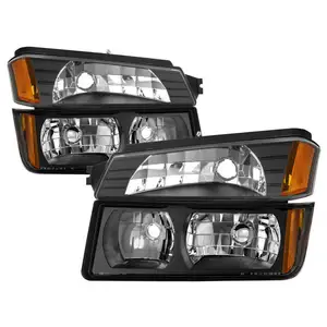 Auto Headlamp For Chevy Avalanche 1500 2500 2002 2006 Black Housing Replacement Headlights Left+Right