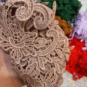 Robes de mariée brodées en dentelle hydrosoluble cousues à la main de style européen, appliques d'images, accessoires vestimentaires en dentelle faits à la main pour le bricolage - Product Image 2