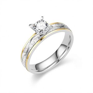 Anillo De Acero Inoxidable 4mm Stainless Steel Engagement Wedding <b>Ring</b> Gold Silver Zirconia <b>Couple</b> Steel Jewelry <b>Ring</b> Wholesale - Product Image 6