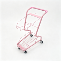 Chariot de courses à double étage pour supermarché, machine d'arcade, snack-bar, magasin d'accessoires, stand de rue, magasin de proximité, KTV, chariot
