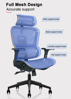 Meilleur Prix Chaise de Bureau Exécutive Gaming Ergonomique Moderne en Maille avec Support Lombaire Réglable, Pivotante, Revêtement PU Souple 4D