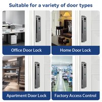 Serrure de porte intelligente WiFi Tuya K42 avec reconnaissance faciale, empreinte digitale, mot de passe, carte-clé, déverrouillage par application et interphone actif pour maison, bureau, porte en bois