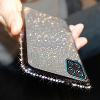 Coque pour Samsung A12 6,5 pouces, étui de téléphone brillant avec paillettes de diamant pour Samsung A12, coque arrière souple en TPU, pare-chocs pour Samsung A12