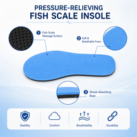 Semelles orthopédiques personnalisables avec logo et couleur, motif écaille de poisson, pour soulager la pression, semelles de remplacement pour chaussures diabétiques