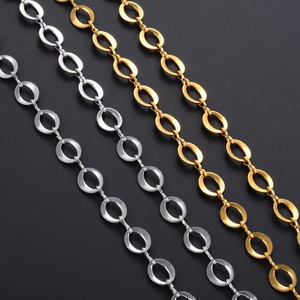 Chaîne Rolo en acier inoxydable plaqué or 18 carats, maillons ronds larges de 8,2 mm, collier ras du cou pour homme style Hiphop Rock Punk, bijoux en métal - Product Image 5