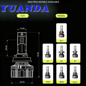 ไฟหน้า LED สีฟ้า Asruex D32 กำลังสูง 12V 180W 8000LM 7500K พร้อมพัดลมระบายความร้อน วัสดุอะลูมิเนียม ใช้ได้กับรถยนต์ทั่วไป รับประกัน 2 ปี - Product Image 3
