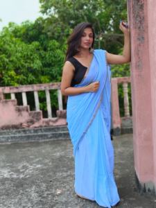 Blouse de sari en coton tissé Akshay Sharma ENT, écologique, séchage rapide, légère, teinte unie, pour mariage, filles et femmes, en stock - Product Image 4