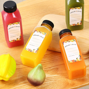 Pet nhựa vuông bao bì chai với nắp vặn cho nước giải khát nước trái cây uống BPA FREE chai nước ép nhựa với biểu tượng tùy chỉnh - Product Image 6