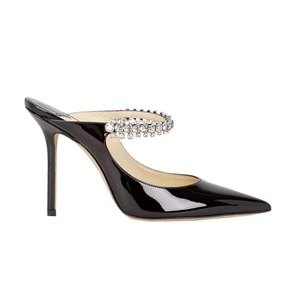 Rhinestone Slip-On Ankle Strap Women's Heeled Patent Leather Upper Rhinestone/Crystal Decorations Lightweight Fashion Design - Product Image 2