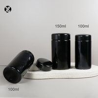 Conteneur en verre opaque violet foncé personnalisé de 2 oz, 4 oz, 50 ml, 60 ml, 100 ml, 120 ml, 150 ml, 200 ml, 500 ml, pot noir opaque