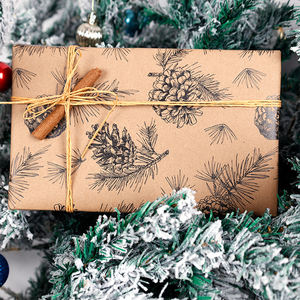 Factory Custom New Christmas <b>Wrapping</b> <b>Paper</b> 43x1000cm Kraft <b>Paper</b> Double Side Printing Gift Packaging <b>Roll</b> Disposable - Product Image 5
